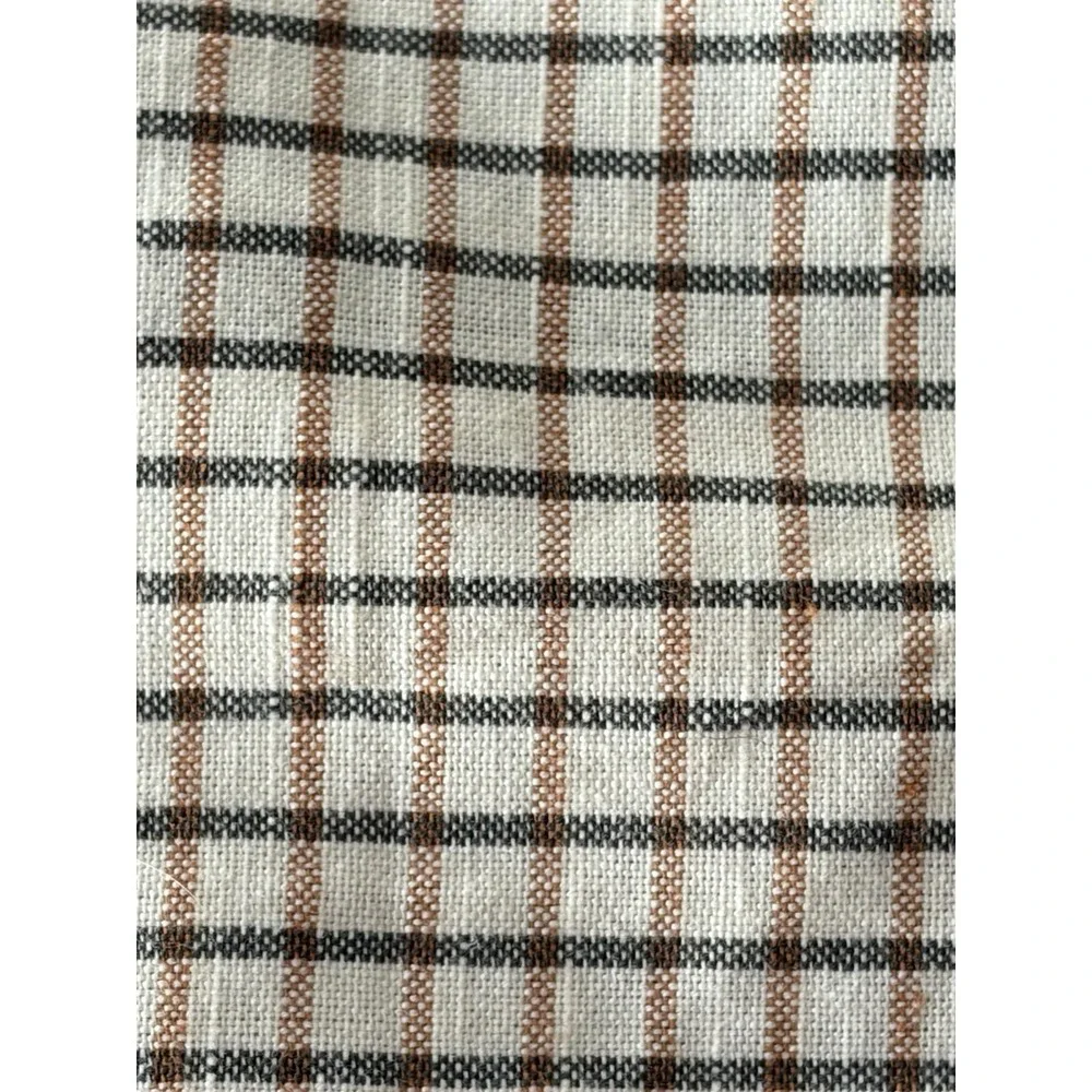 Rare Lauren Ralph Lauren King Pillow Shams Set of 2 Plaid Check Tan Gray